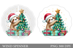 Christmas Sloth Wind Spinner. Christmas Wind Spinner Product Image 1