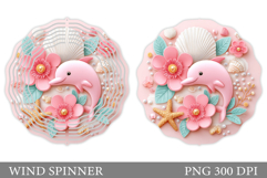 Dolphin Spinner Sublimation. Dolphin Wind Spinner Design Product Image 1