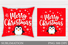 Merry Christmas Pillow Design. Christmas Sublimation Product Image 1