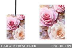 Roses Car Air Freshener. Flowers Car Air Freshener Design Product Image 1