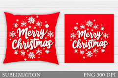 Merry Christmas Pillow Design. Christmas Pillow Sublimation Product Image 1