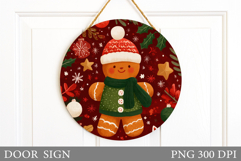 Gingerbread Door Sign Design. Christmas Door Sign Product Image 1