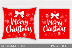 Merry Christmas Pillow Design. Christmas Sublimation Product Image 1