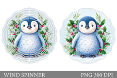 Cute Penguin Wind Spinner. Christmas Wind Spinner Design Product Image 1