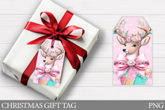 Christmas Deer Gift Tag . Christmas Gift Tag Design Product Image 1