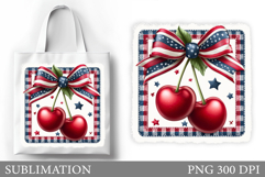 Cherry Sublimation. Cherry Tote Bag Design Product Image 1