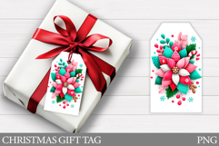 Poinsettia Gift Tag Printable. Christmas Gift Tag Printable Product Image 1