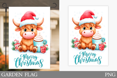 Christmas Cow Garden Flag. Christmas Garden Flag Design Product Image 1