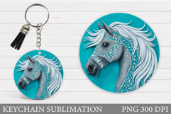 Horse Keychain Design. Horse Sublimation Product Image 1