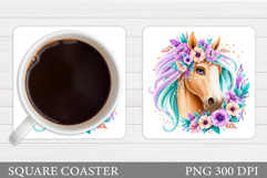 Horse Coaster Design. Horse Sublimation Product Image 1