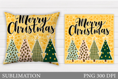Christmas Tree Pillow Design. Christmas Pillow Sublimation Product Image 1