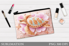 Turtle Makeup Bag Design. Sea Turtle Sublimation Product Image 1