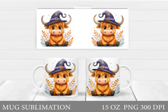 Halloween Cow Mug Design. Halloween Cow Sublimation Product Image 1