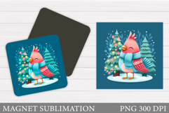 Cardinal Magnet Design. Christmas Magnet Sublimation Product Image 1