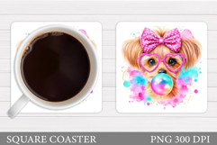 Dog Coaster Sublimation. Cute Dog Sublimation Product Image 1