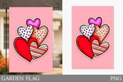 Valentines Hearts Garden Flag. Valentines Garden Flag Design Product Image 1