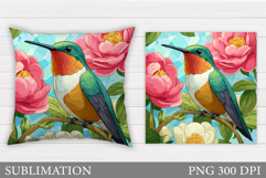 Hummingbird Pillow Sublimation. Hummingbird Sublimation Product Image 1