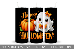 Cute Halloween Pumpkin Tumbler. Cute Ghost Tumbler Design Product Image 1