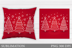Christmas Tree Pillow Design. Christmas Pillow Sublimation Product Image 1
