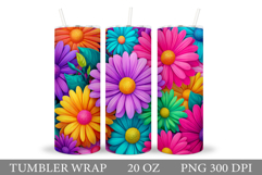 Flowers Tumbler Sublimation. Floral Tumbler Design Product Image 1