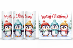 Cute Penguin Tumbler Design. Christmas Tumbler Sublimation Product Image 2