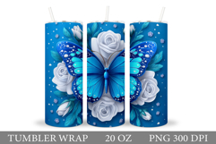Butterfly Flowers Tumbler. Butterfly Tumbler Sublimation Product Image 1