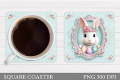 Easter Bunny Coaster Design. Easter Coaster Sublimation Product Image 1