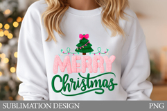 Crochet Merry Christmas T-Shirt. Christmas Sublimation Product Image 1