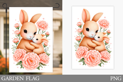 Cute Bunny Garden Flag. Summer Garden Flag Design Product Image 1