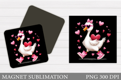 Valentines Goose Magnet. Valentines Magnet Sublimation Product Image 1