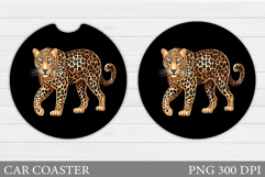 Leopard Car Coaster Design. Leopard Sublimation Product Image 1