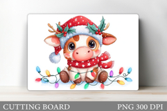 Christmas Cow Cutting Board. Christmas Cutting Board Product Image 1
