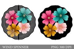Floral Wind Spinner Sublimation. Flowers Wind Spinner Design Product Image 1