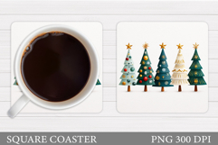 Christmas Tree Coaster Sublimation. Christmas Coaster Design Product Image 1