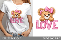 Valentines Bear T-Shirt Design. Valentines Bear Sublimation Product Image 1