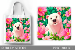 Cute Bear Tote Bag Design. Bear Summer Sublimation Product Image 1