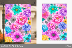 Flowers Garden Flag Sublimation. Floral Garden Flag Design Product Image 1