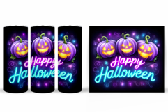 Scary Pumpkin Tumbler Design. Halloween Tumbler Sublimation Product Image 2