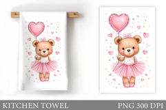 Valentines Bear Kitchen Towel. Valentines Kitchen Towel Product Image 1