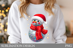 Disco Snowman T-Shirt Design. Disco Snowman Sublimation Product Image 1
