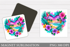Sea Magnet Design. Beach Magnet Sublimation Product Image 1