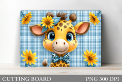 Giraffe Cutting Board Design. Giraffe Flowers Cutting Board Product Image 1