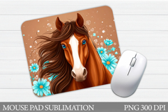 Horse Mouse Pad Design. Horse Summer Mouse Pad Sublimation Product Image 1