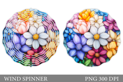 Floral Wind Spinner Sublimation. Flowers Wind Spinner Design Product Image 1