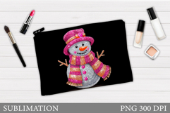 Snowman Cosmetics Bag. Christmas Makeup Bag Sublimation Product Image 1