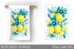Lemons Kitchen Towel. Flowers Kitchen Towel Design Product Image 1