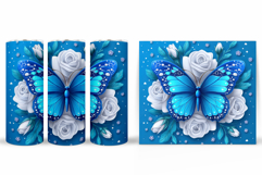 Butterfly Flowers Tumbler. Butterfly Tumbler Sublimation Product Image 2