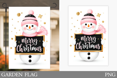 Cute Snowman Garden Flag. Christmas Garden Flag Design Product Image 1