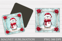 Christmas Magnet Design. Penguin Magnet Sublimation Product Image 1