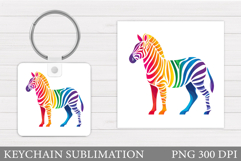 Zebra Keychain Design. Zebra Keychain Sublimation Product Image 1